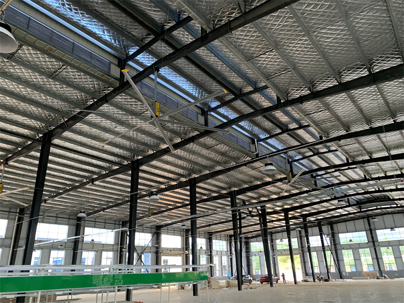 永州某電機(jī)廠房大批量安裝大型風(fēng)扇